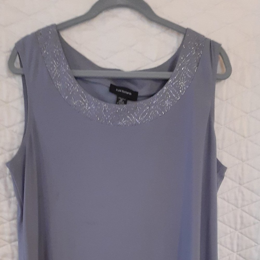 Grey Woman's Knit Dress with Dazzling Silver Sparkle